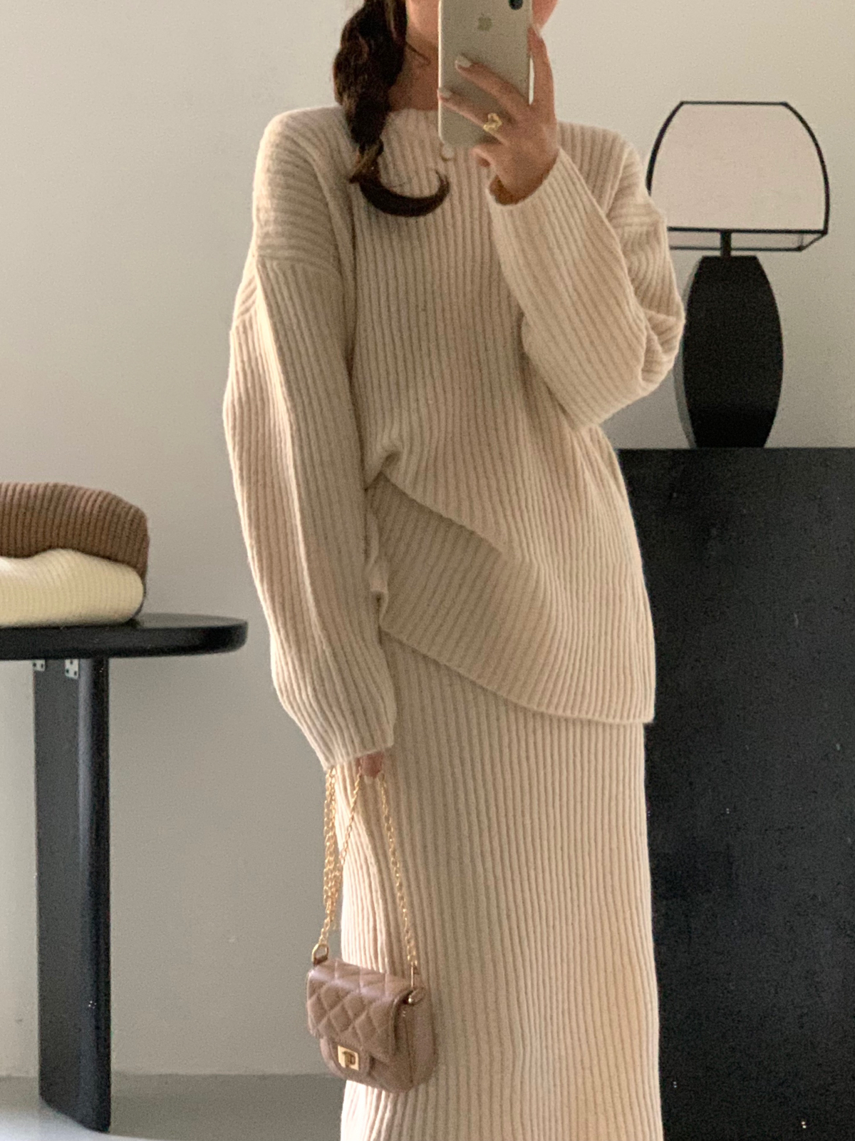 Korean half online sweater